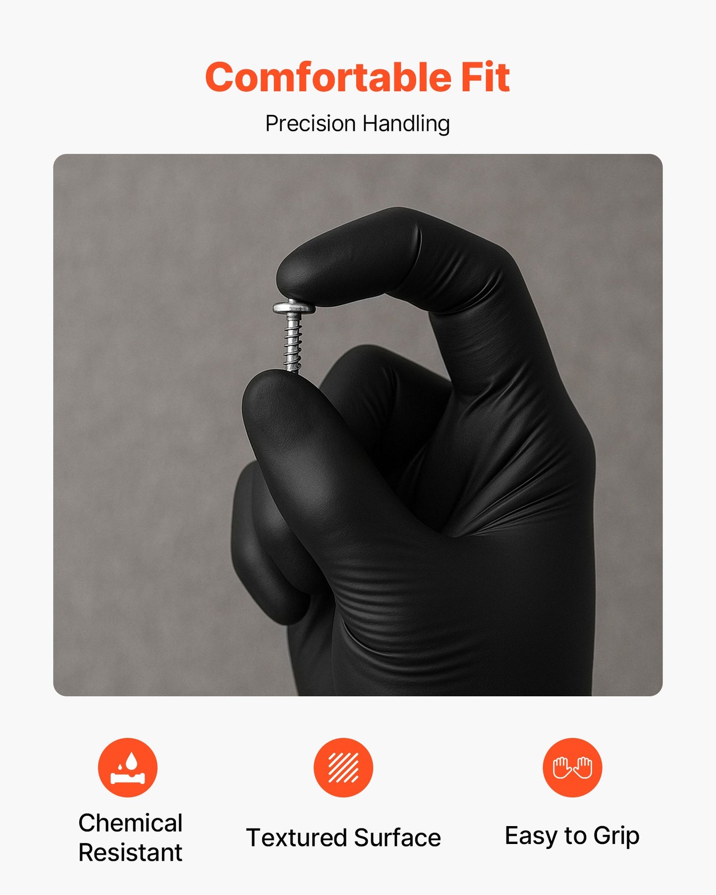 Black Nitrile Disposable Gloves 4.5 Mil Latex & Powder-Free 100 Count Size M