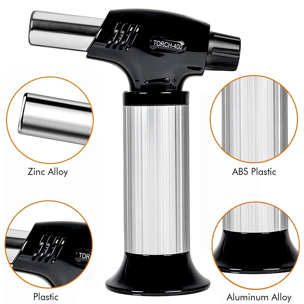 Culinary Butane Torch Lighters Kitchen Blow Torch for Cooking with Safety Lock & Adjustable Flame, Refillable Kitchen Torch & Cooking Torch for Creme Brule & Baking