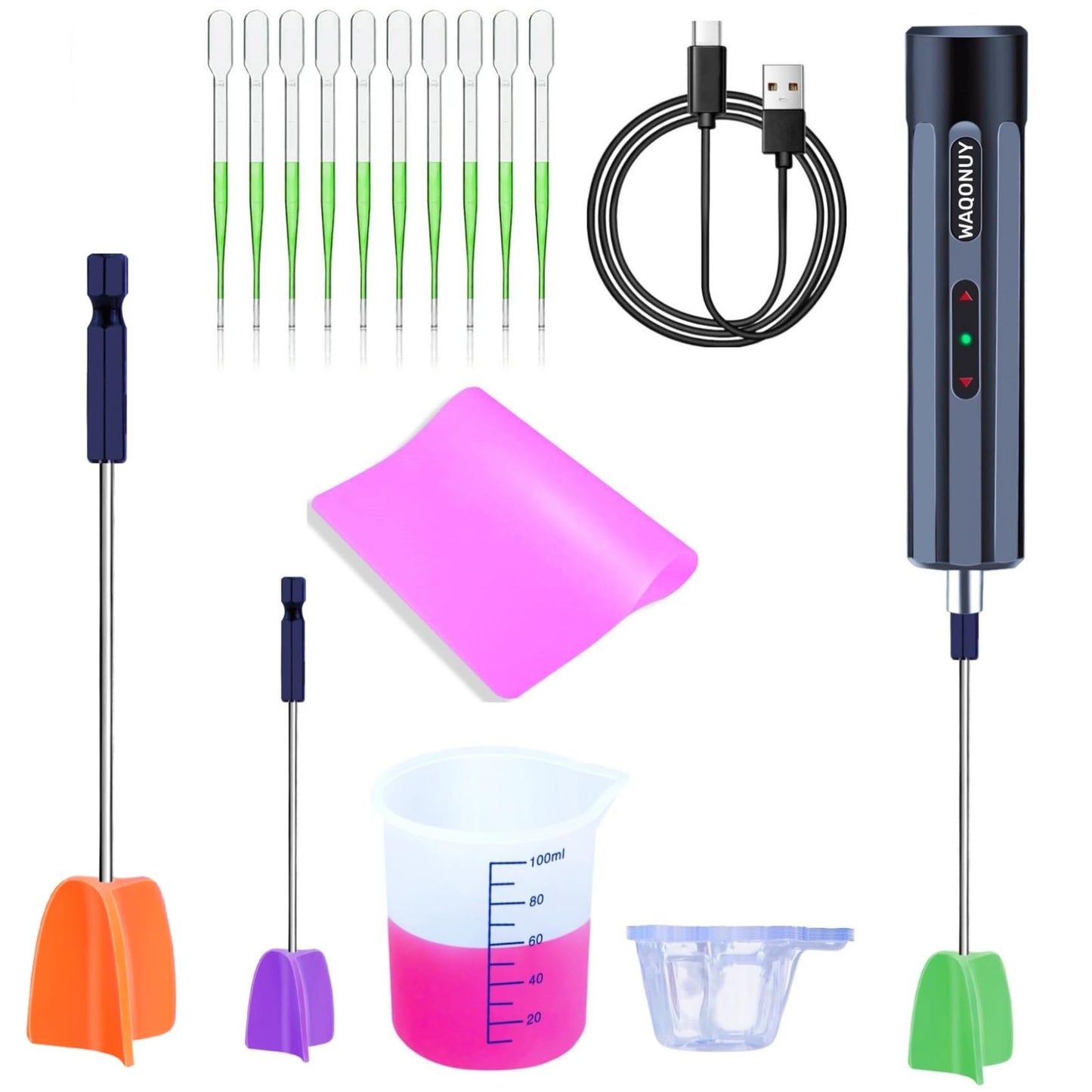 Rechargeable Handheld Epoxy Resin Mixer for Tumblers Epoxy Resin Molds Paint