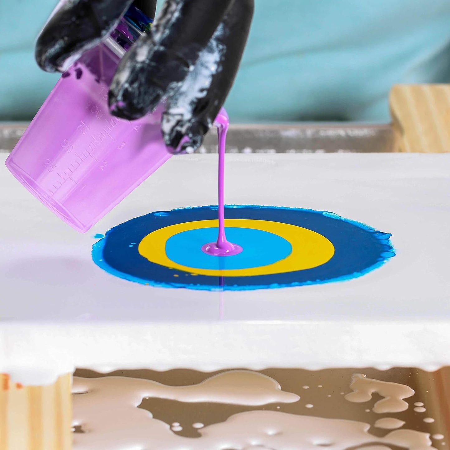 3 Oz (90 Ml) Liquid Measuring Cups - Plastic Graduated Cup (50 Pack) with 25 Sticks - Reusable Mixing Cups for Paint, Craft, Kitchen, Lab, Medical Supplies, Epoxy Resin, Art