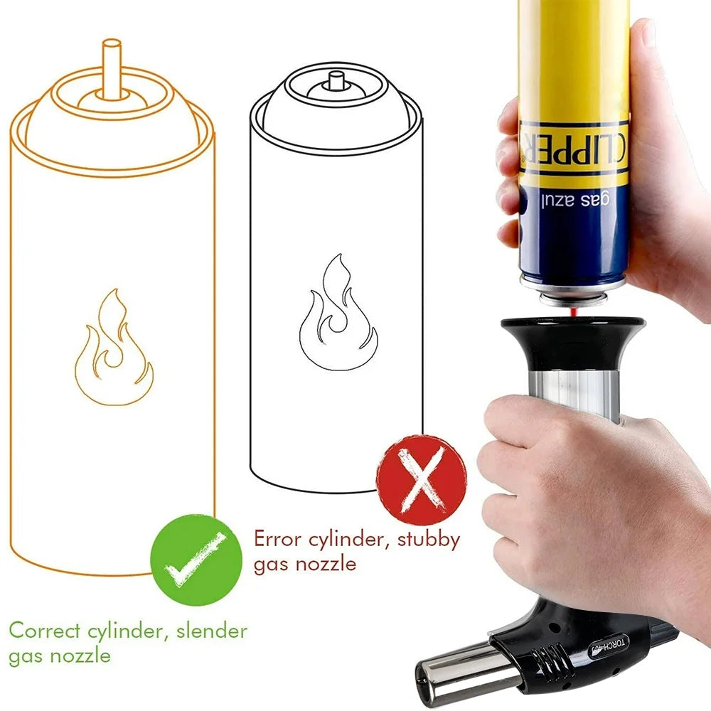 Culinary Butane Torch Lighters Kitchen Blow Torch for Cooking with Safety Lock & Adjustable Flame, Refillable Kitchen Torch & Cooking Torch for Creme Brule & Baking
