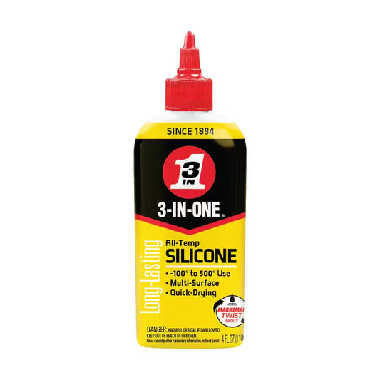 4 Fl. Oz. All-Temp Silicone Drip Oil, Long-Lasting Lubricant