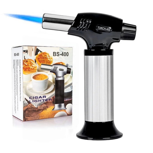 Culinary Butane Torch Lighters Kitchen Blow Torch for Cooking with Safety Lock & Adjustable Flame, Refillable Kitchen Torch & Cooking Torch for Creme Brule & Baking